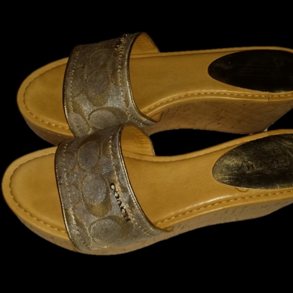 Coach Metallic Joanne Platform Wedges - Picture 2 of 5